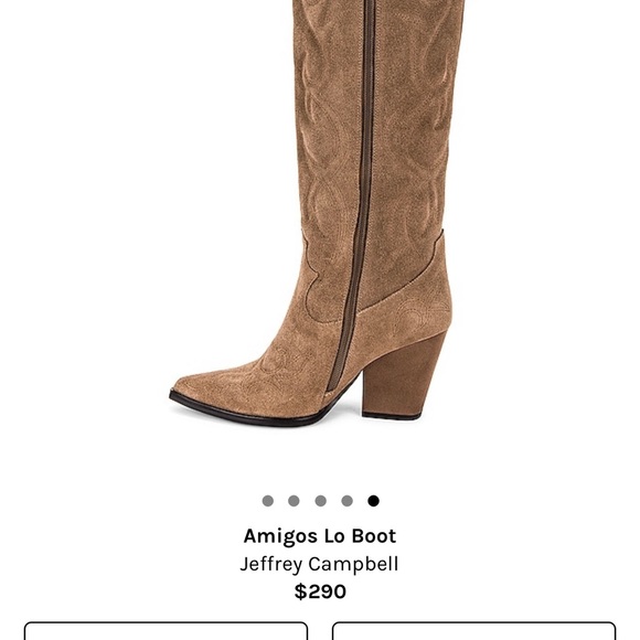 **Brand New** Jeffery Campbell Knee High Tan Suede Heeled Boots - Picture 6 of 9